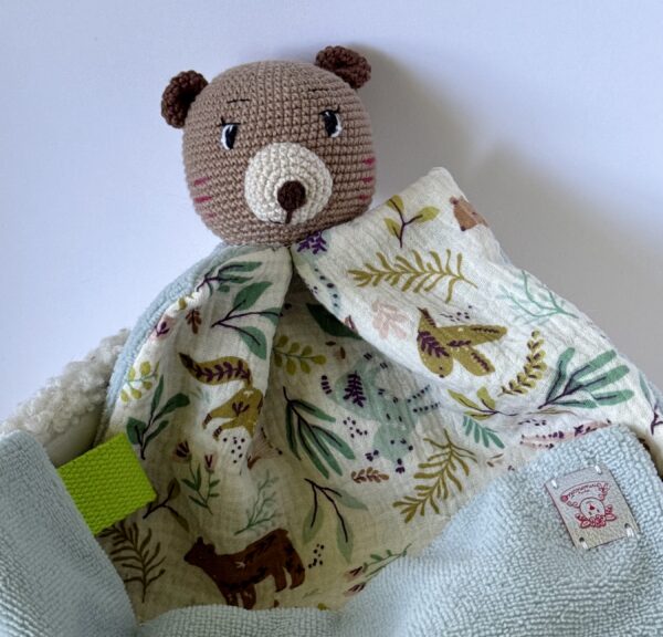 Doudou ourson pour bébés "Ours des sous-bois"